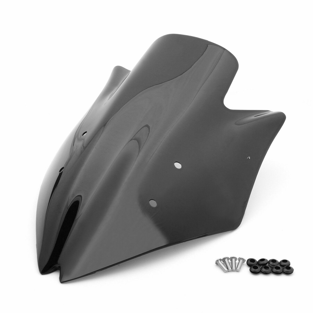 Blakc Double Bubble Windscreen Windshield For Kawasaki Z1000 2007 2008