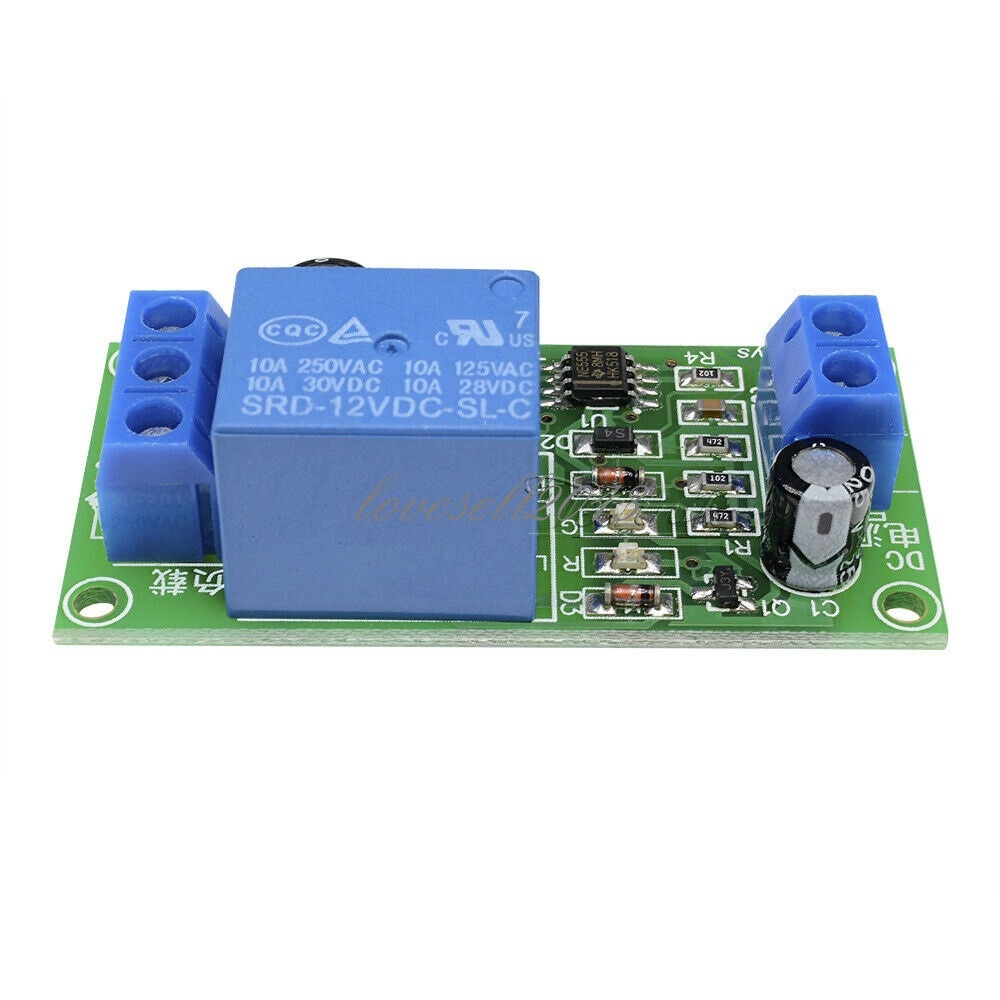 DC 12V 0-60 Second Adjustable Delay Time Turn off Switch NE555 Timer Relay