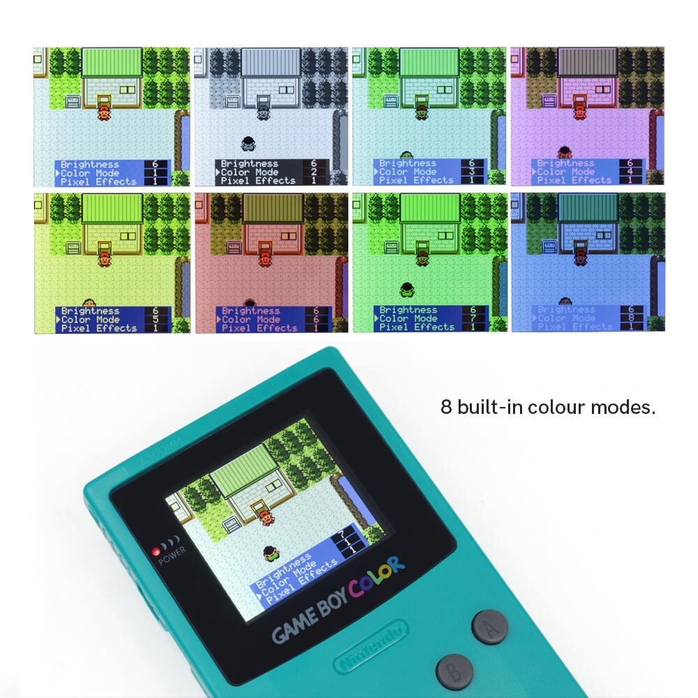 Drop In Menu IPS Backlight LCD Kit For Gameboy Color GBC W/Patterned Screen