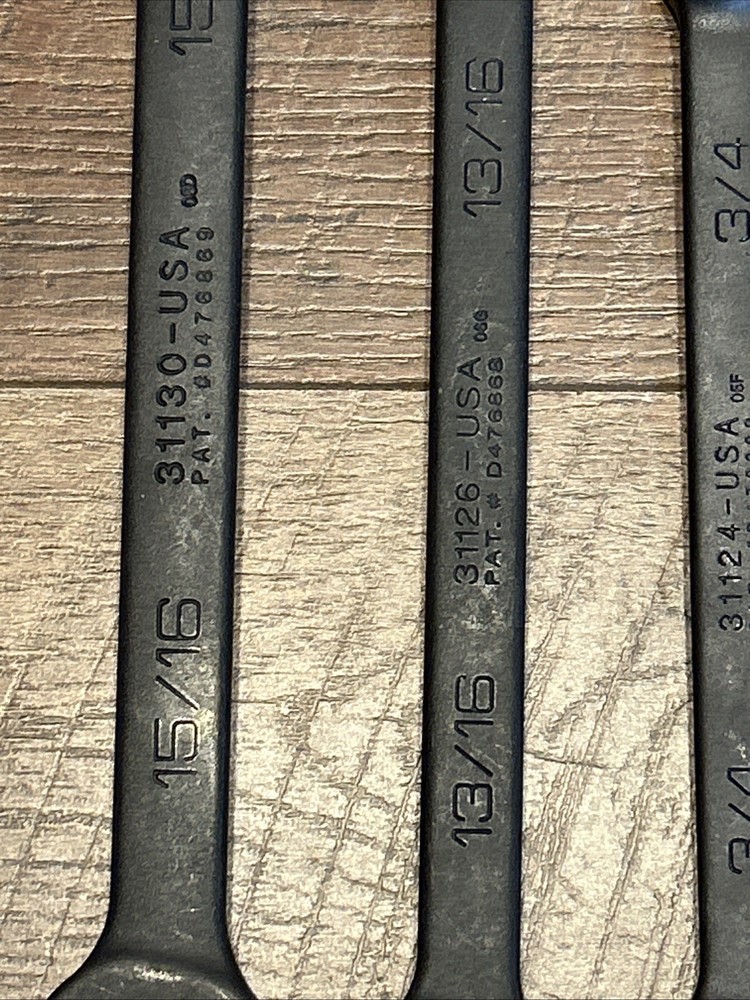 Wright Tools Wright Grip Combination Wrench Set-Black Finish-New Old Stock