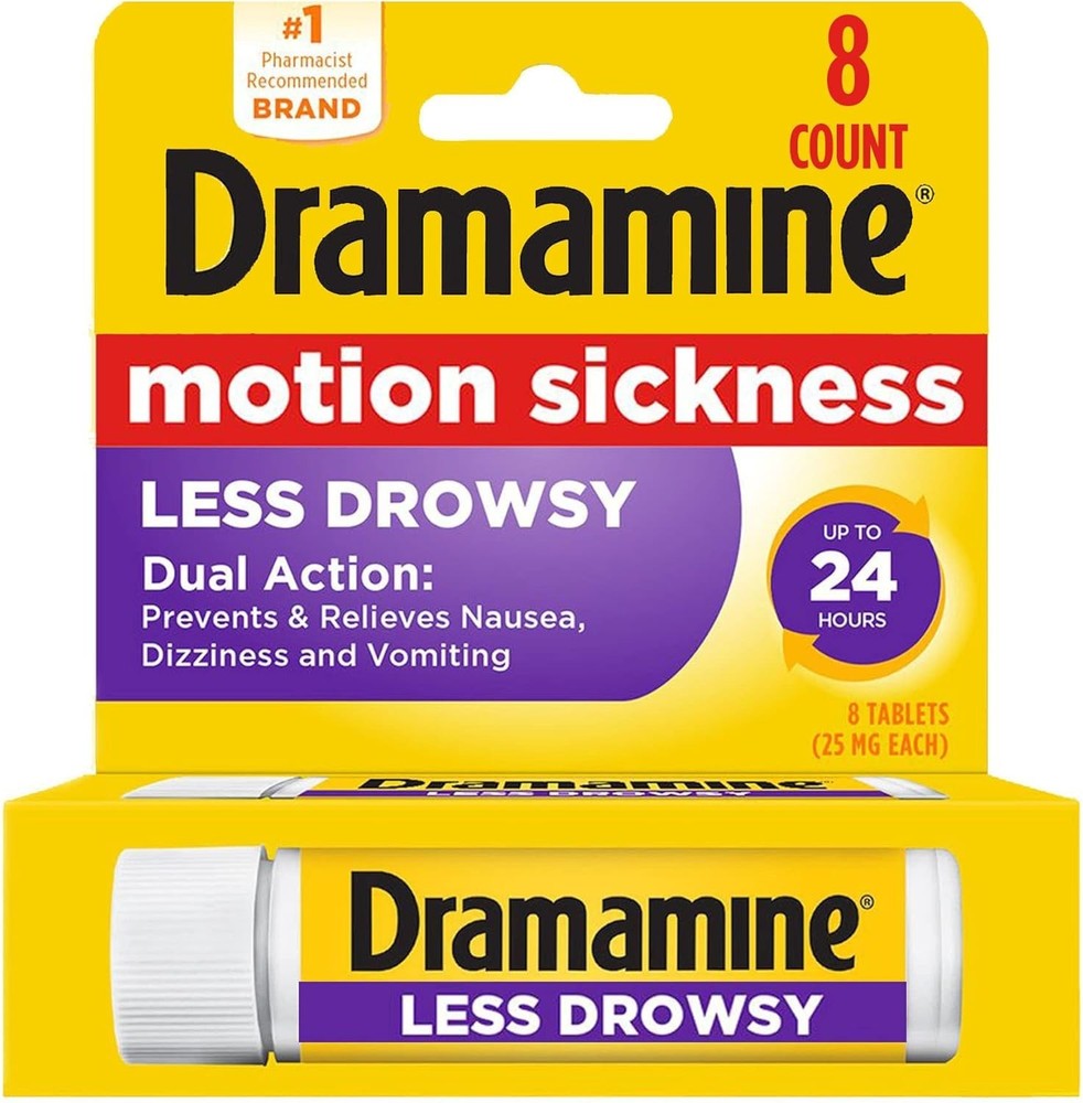 Natural Ginger Dramamine - 18 Tablets for Non-Drowsy Motion Sickness Relief