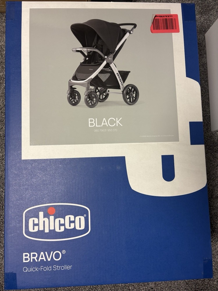 Chicco Bravo Quick-Fold Stroller Black New