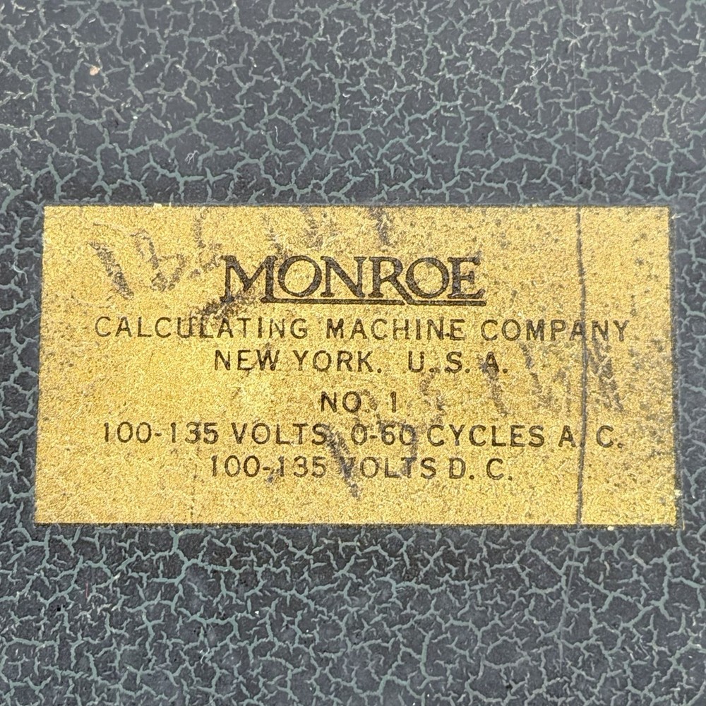 Monroe High Speed Adding Calculator Electric Full Keyboard Vintage Untested
