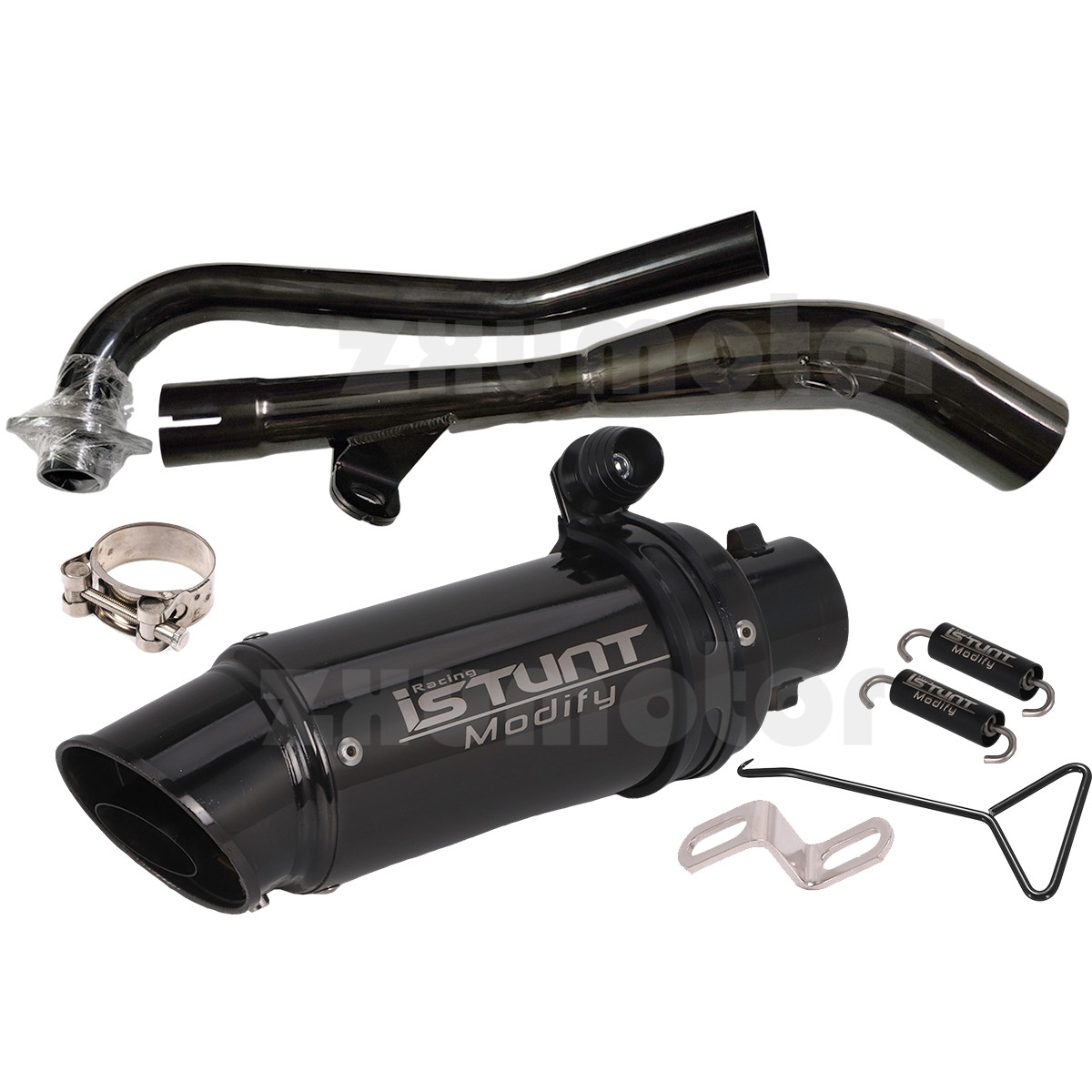 Full System Low Mount Exhaust Muffler Slant Baffle For Honda GROM 125 2021-2025