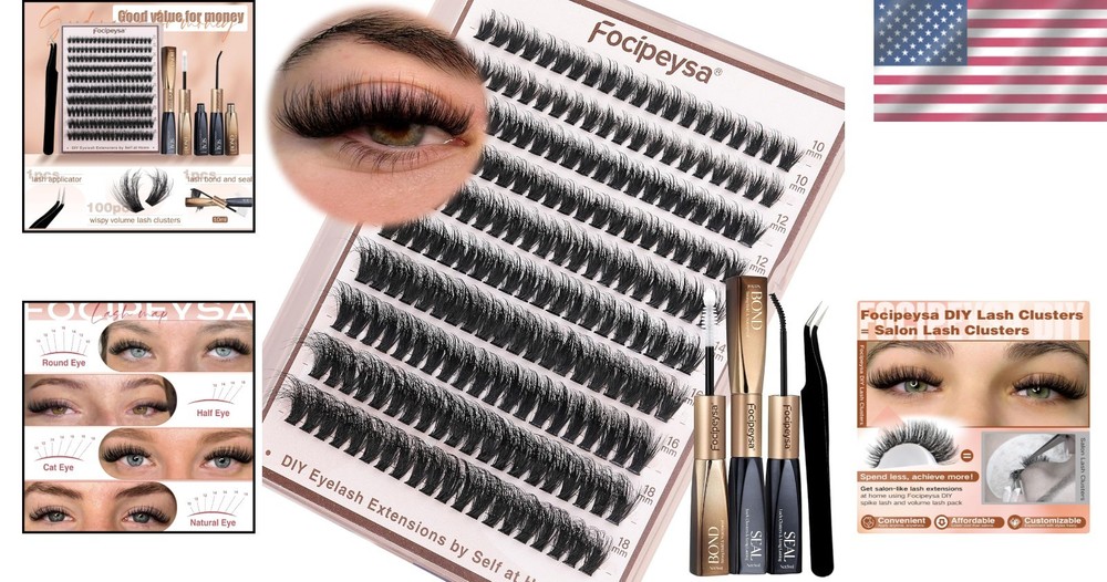 Ultra-Soft D Curl Lash Extensions: 200PCS Customizable Volume Cluster Kit