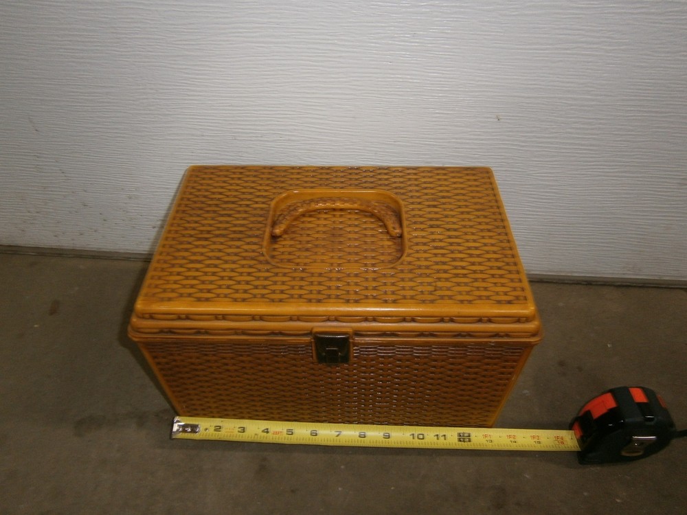 MCM SEWING BOX Wilson Wil-Hold WICKER BASKET TYPE