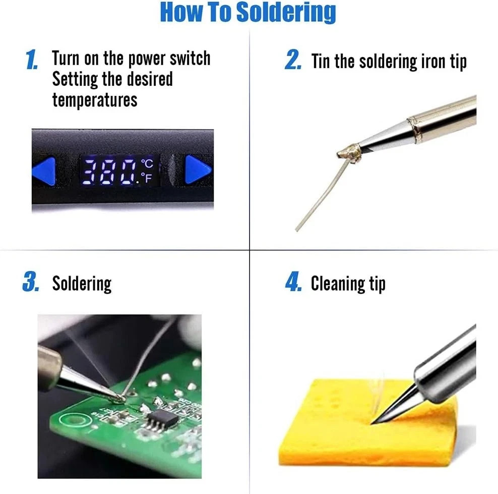 110W Electronics Soldering Iron Kit - LCD Digital Soldering Iron Adjustable