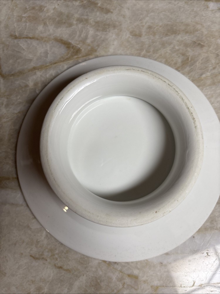 White Ironstone Cake Stand Plate