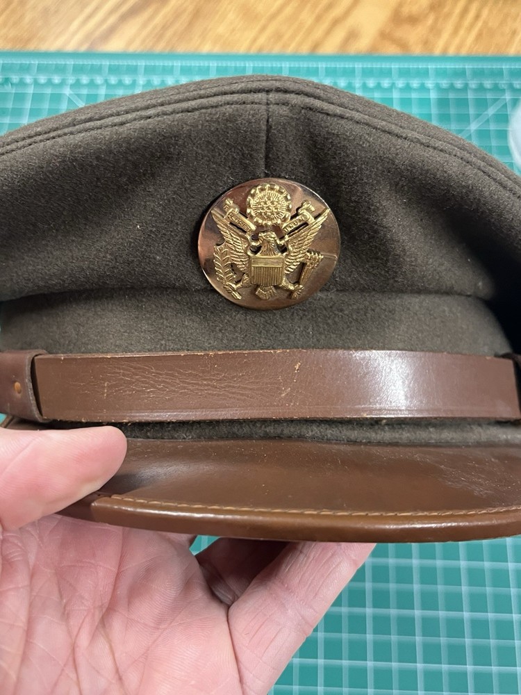 WWII US Wool Army Enlisted Mans Cap Visor Hat