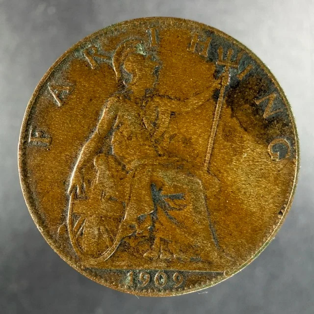 1909 Great Britain Farthing Edward VII Britannia Reverse