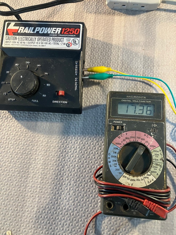 RailPower 1250 DC Model Train Transformer - Tested