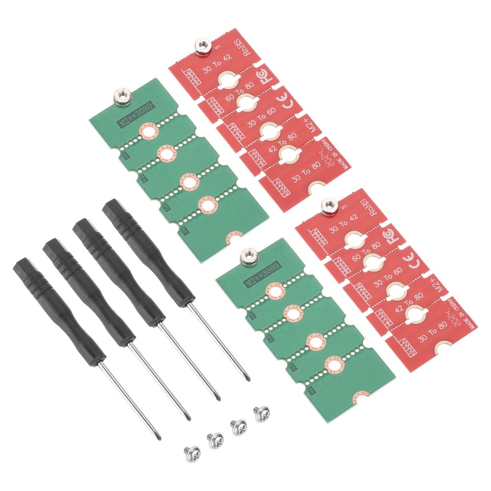 4Pcs M2+ M.2 NGFF/NVME Length Extend Adapter for PC Computer Case Red Green
