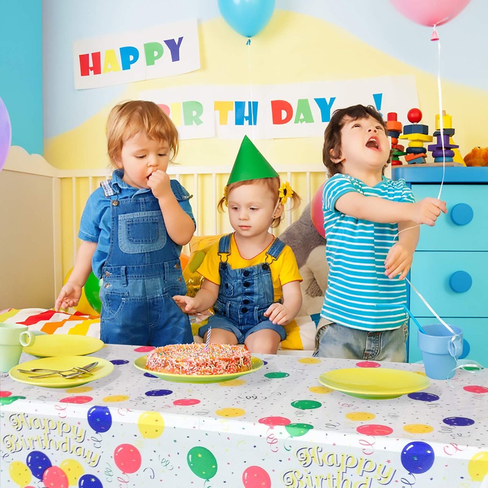 Colorful Balloons Plastic Tablecloth Rectangle - 2 Pcs