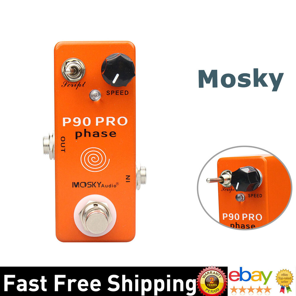 Mosky P90 PRO Guitar Effect Pedal Deep Rich Phasing Script Speed True-Bypass
