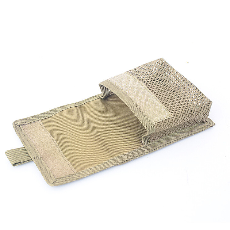 Hook & Loop Panel MOLLE Patch Converter Adapter with Tactical Mesh Pouch Kit Bag