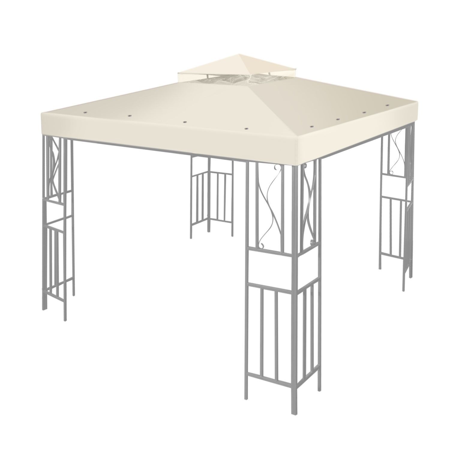 12 x 12 Feet Gazebo Canopy Top Replacement Cover 2Tier UV30 Garden Patio Ivory