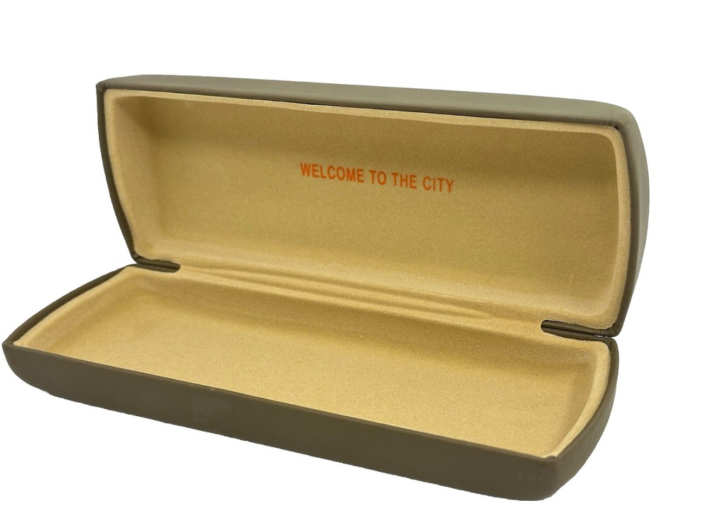 NEW Junction City Brown Hard Clamshell Eyeglasses Case Spring Closure