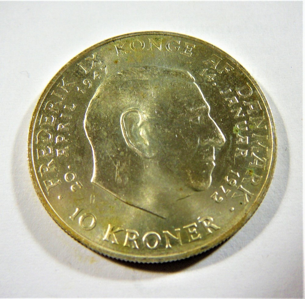 1972 Denmark Silver 10 Kroner