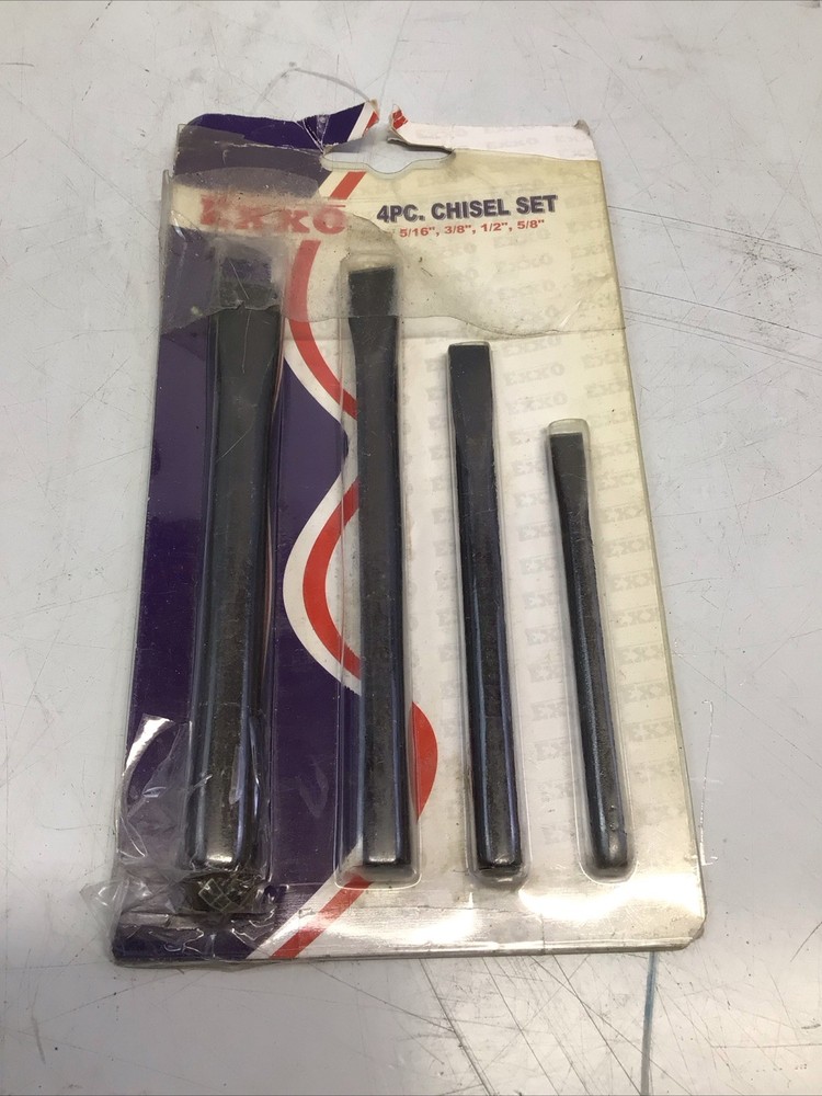Exxo 4pc Chisel Set 5/16, 3/8, 1/2, 5/8
