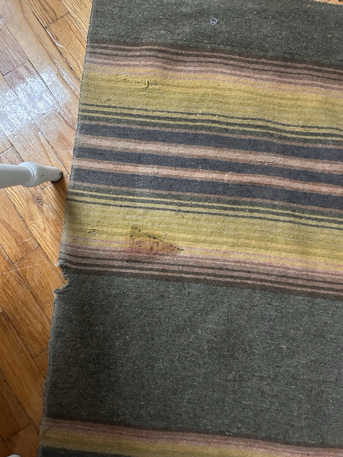 Antique Vintage Wool Horse Blanket Leather Strap Buckle Primitive Equestrian