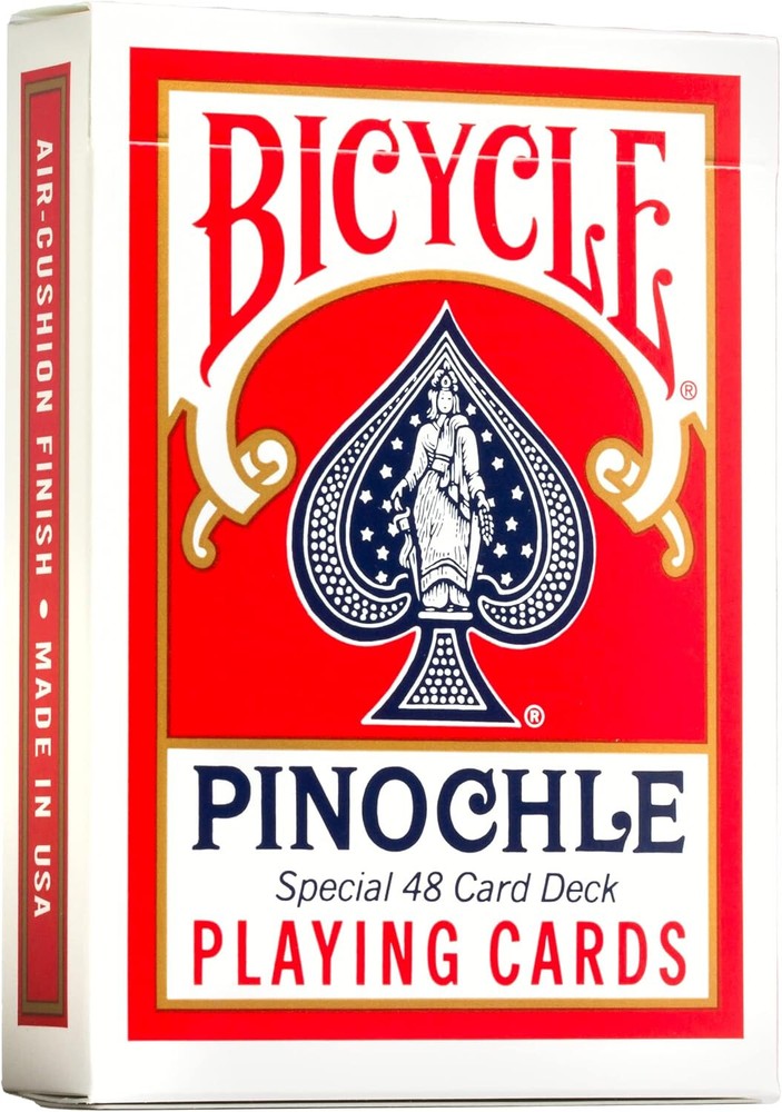 NEW - BICYCLE - PINOCHLE Plastic Coated Playing Cards - RED
