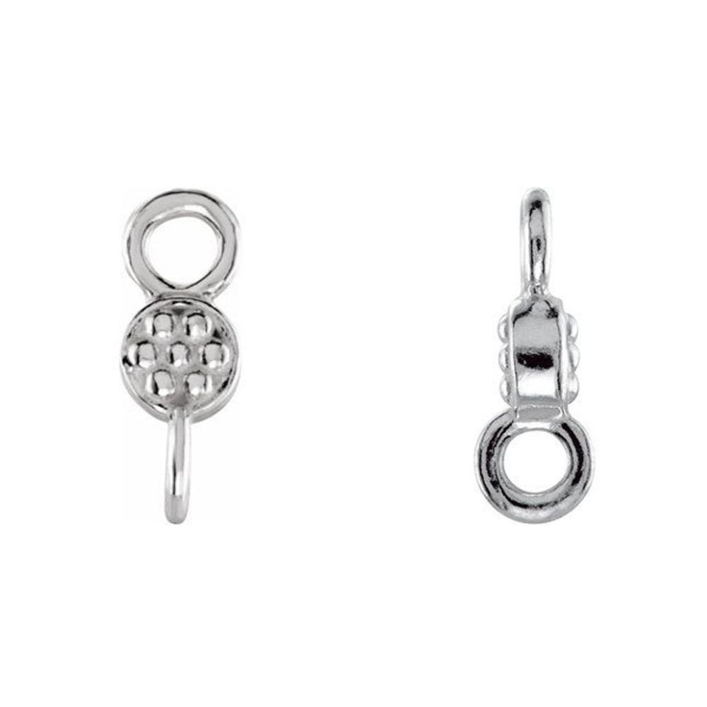 14K 18K Gold or Silver Round Beaded Milgrain Shape Tiny Dangle Mount Charm Drop