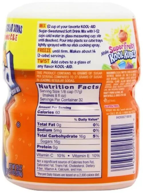 Kool-aid Orange soft drink Mix 19 Oz Container (Pack of 2)