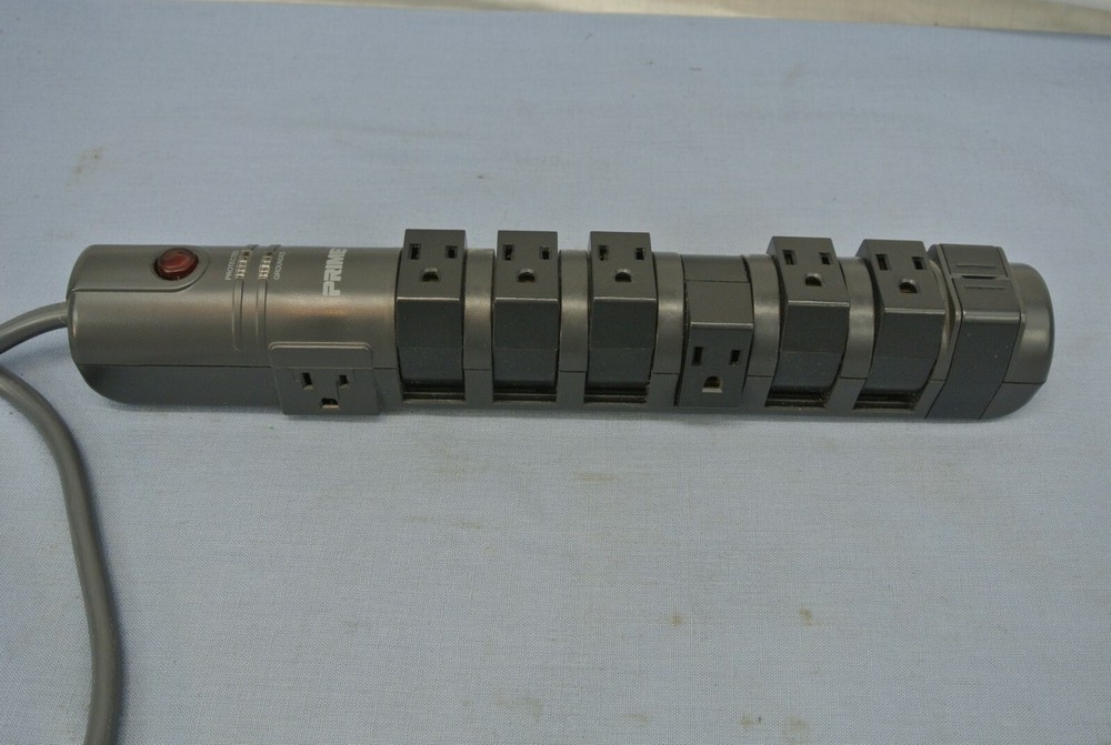 PRIME SURGE PROTECTOR POWER STRIP 6 ADJUSTABLE OUTLETS +2 SIDE OUTLETS