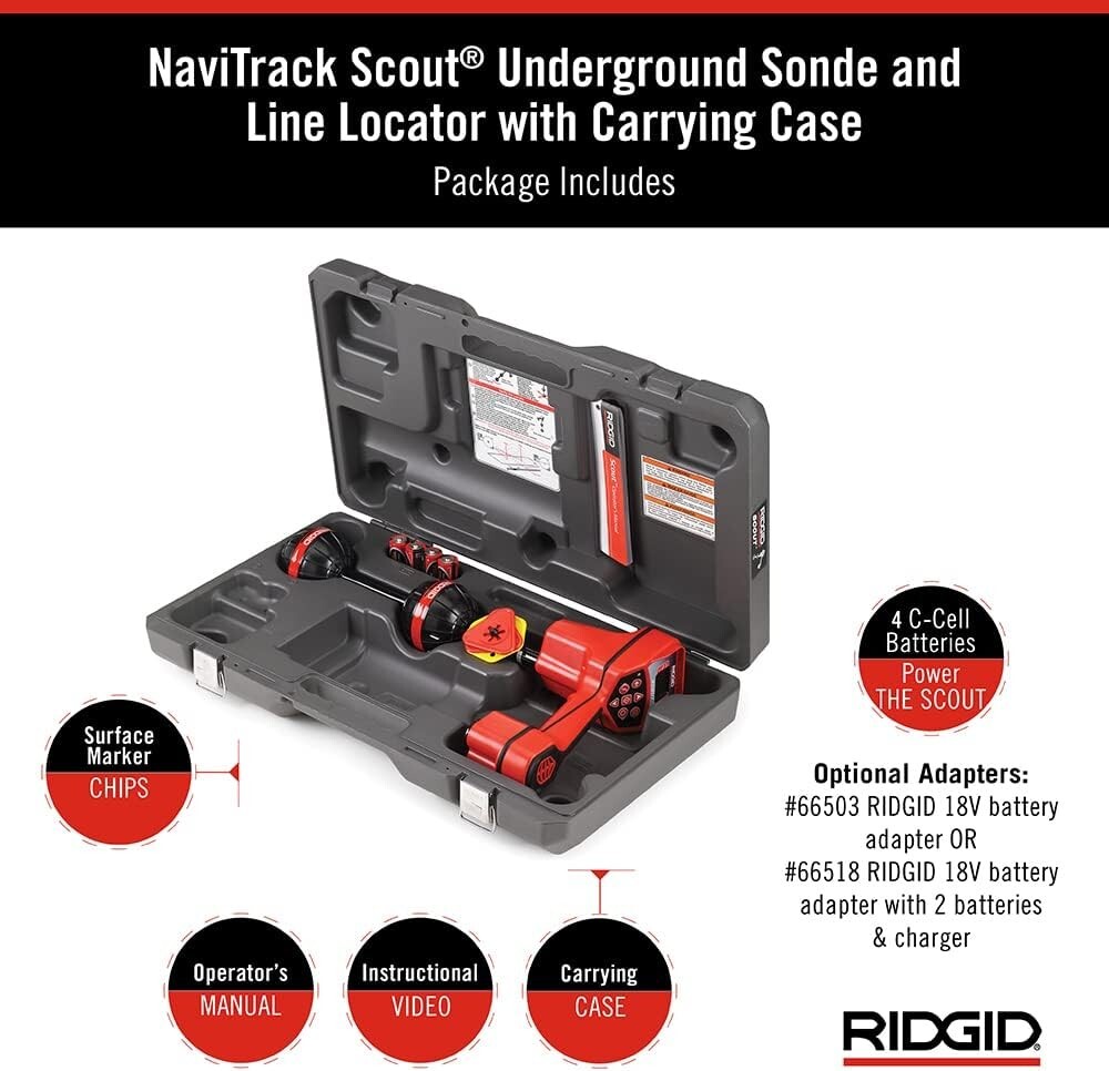 Complete RIDGID 19238 NaviTrack Locator Kit - Fast & Accurate Utility Detection