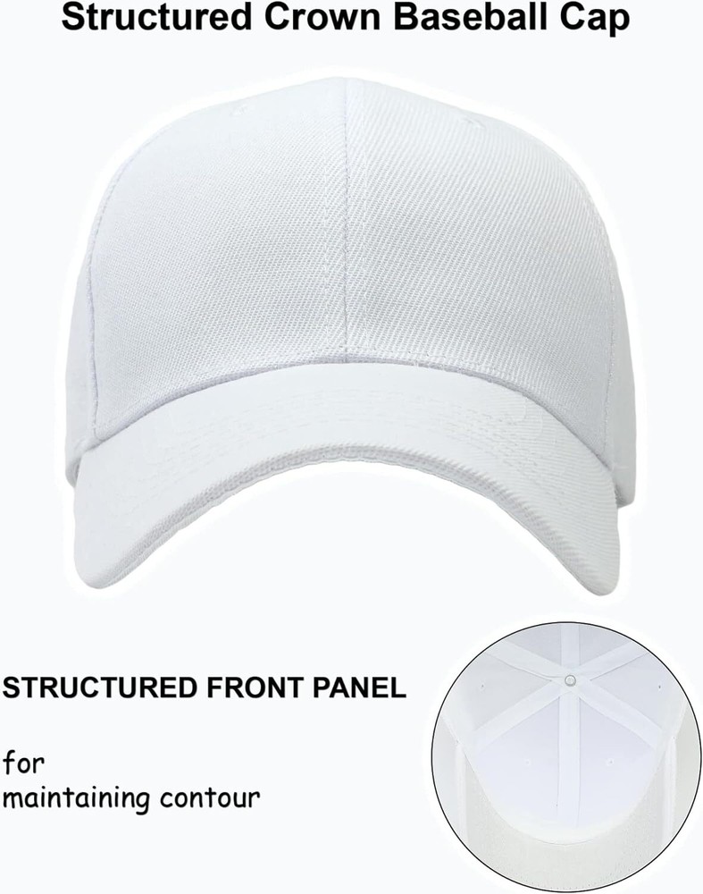 Utmost Structured Baseball Cap with Adjustable Closure - 1pc White