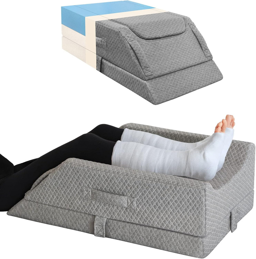 Adjustable Leg Elevation Pillows for Swelling after Surgery, Cooling Memory Foam