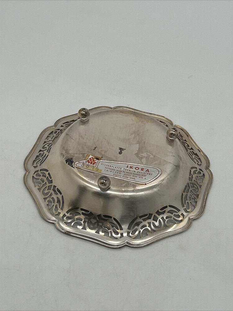 Vintage WMF IKORA Germany Silver Plated Footed Candy Bowl Trinket Dish #3815