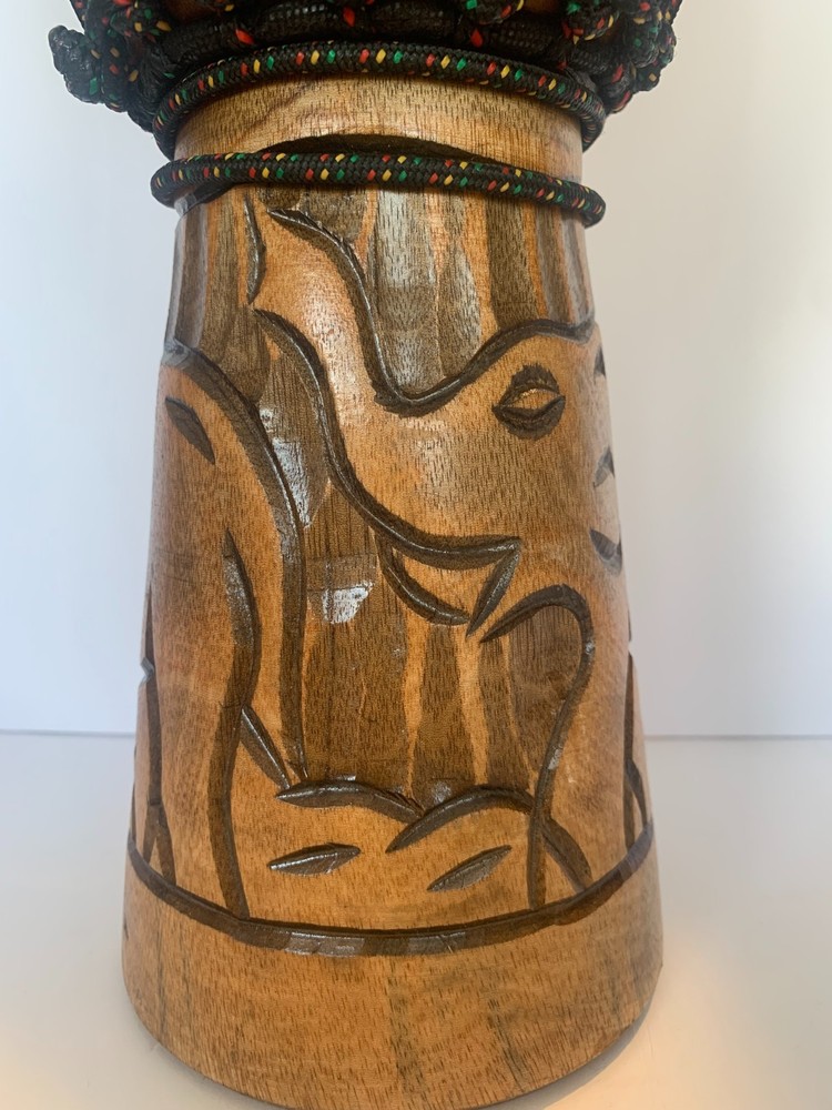 Deep Carved Elephants Djembe Bongo Drum by JIVE
