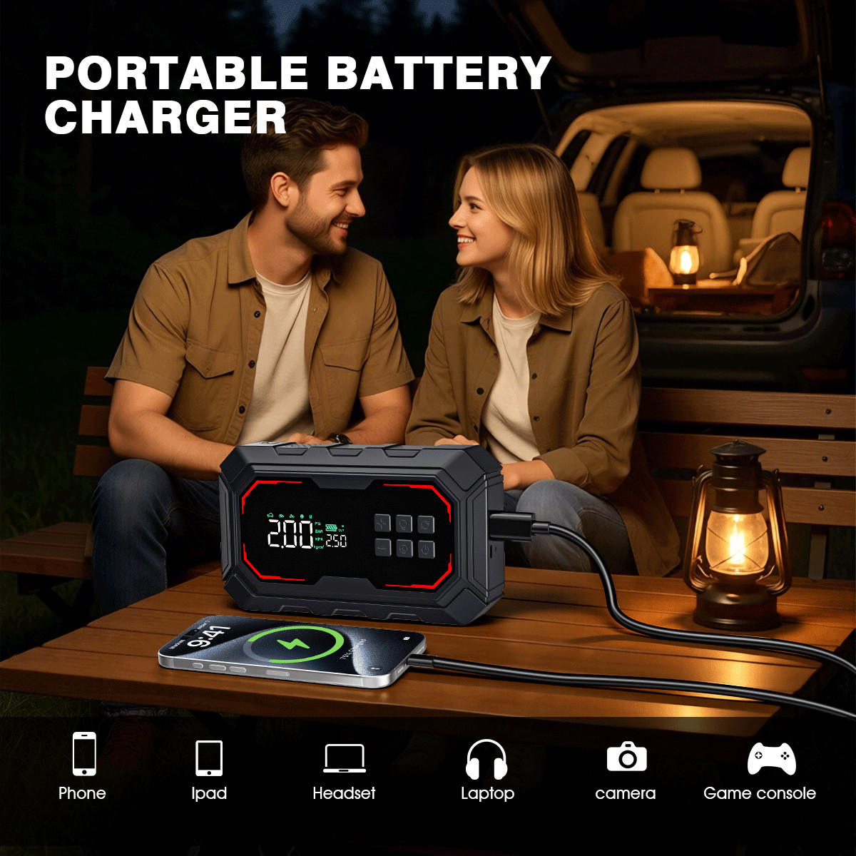 BSMOOM 8000A 12V Car Jump Starter Power Bank With Air Compressor Battery Booster