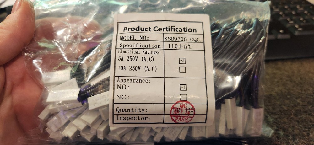 KSD9700 10 Pcs Plastic Temperature Switch Thermostat Thermal Protector NO 110C
