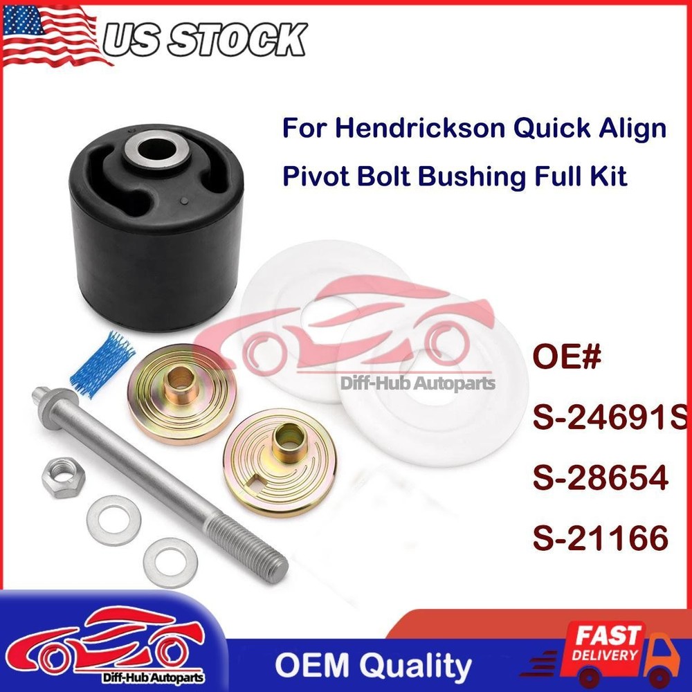 S-24691S S-28654 For Hendrickson Quick Align Pivot Bushing Kit+Alignment Collars