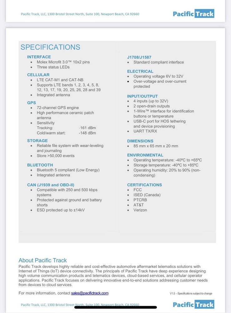 PT40-GPS Tracker+HOS ELD+OBDII Cable+DTC+Trouble Codes+Check Engine -SHIPS FAST
