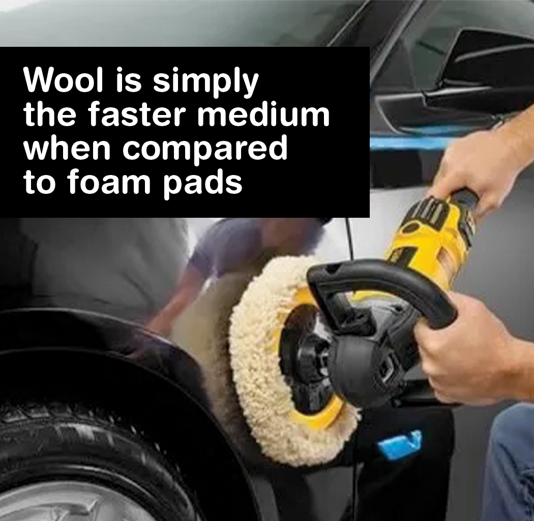 8" Wool Compounding Buff and Shine Pad - Hook and Loop Grip