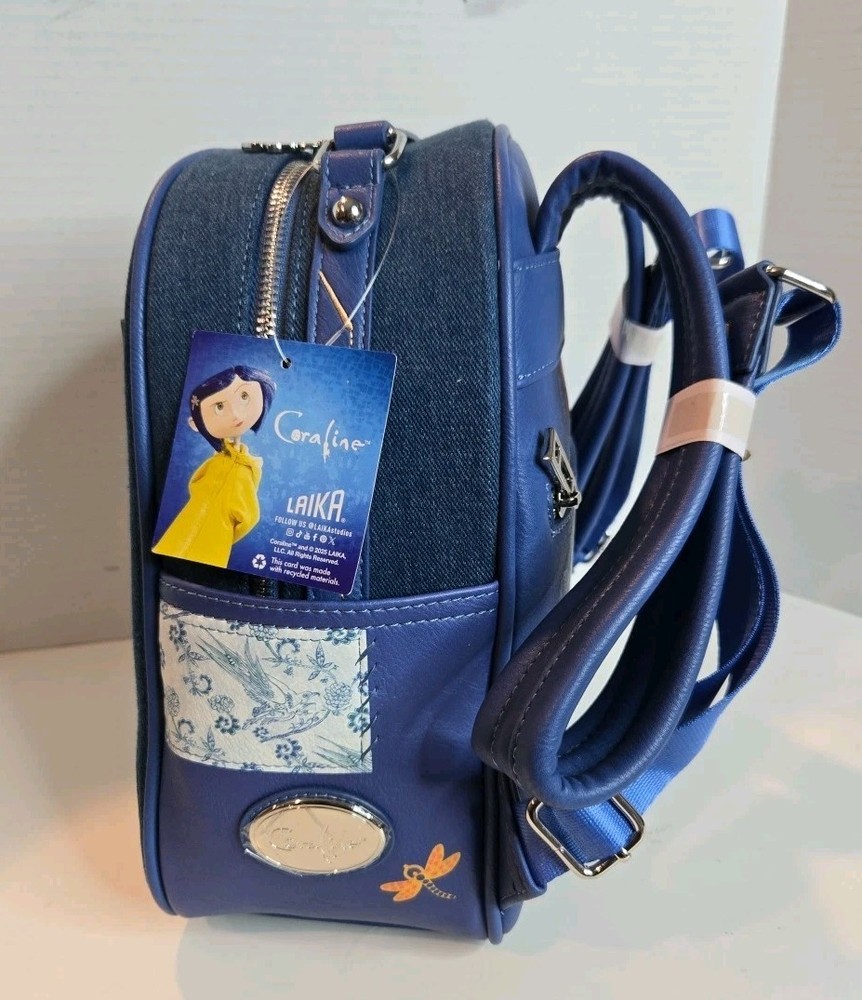 Coraline "Laika" Patchwork Denim Mini Backpack