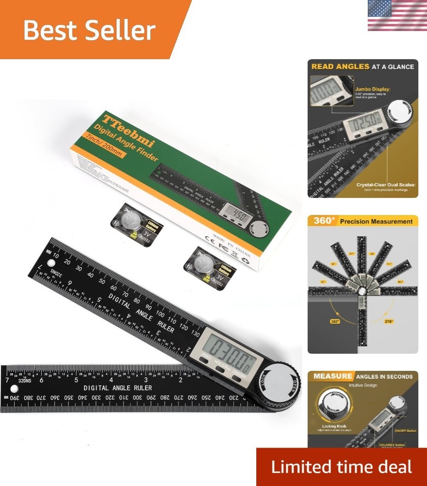 Precision Digital Angle Finder Protractor with LCD Display for Woodworking