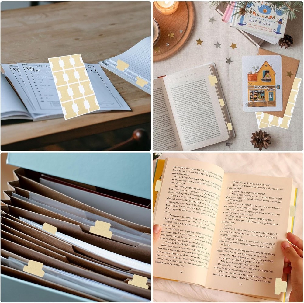 Sticky Index Tabs 20 Sheets Writable Paper Page Markers for Notebooks,...