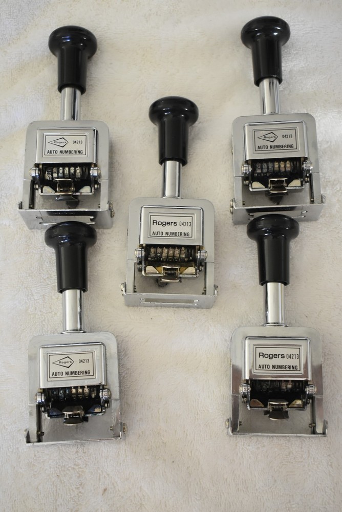 ROGERS AUTOMATIC NUMBERING STAMP MACHINES 04213 With felt
