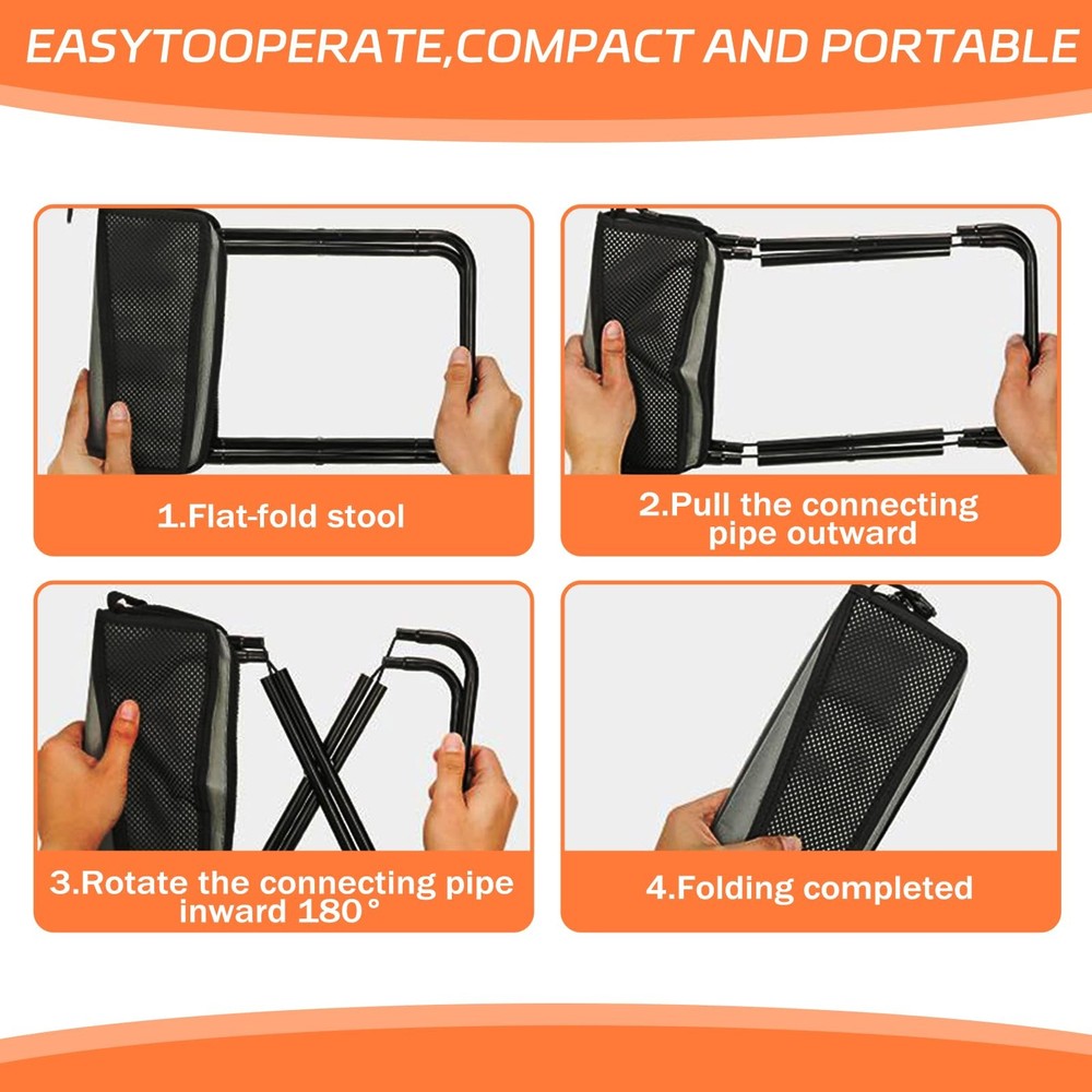 Portable Pocket Stool Seating,Ultralight Foldable Camp Stool with Compact Car...