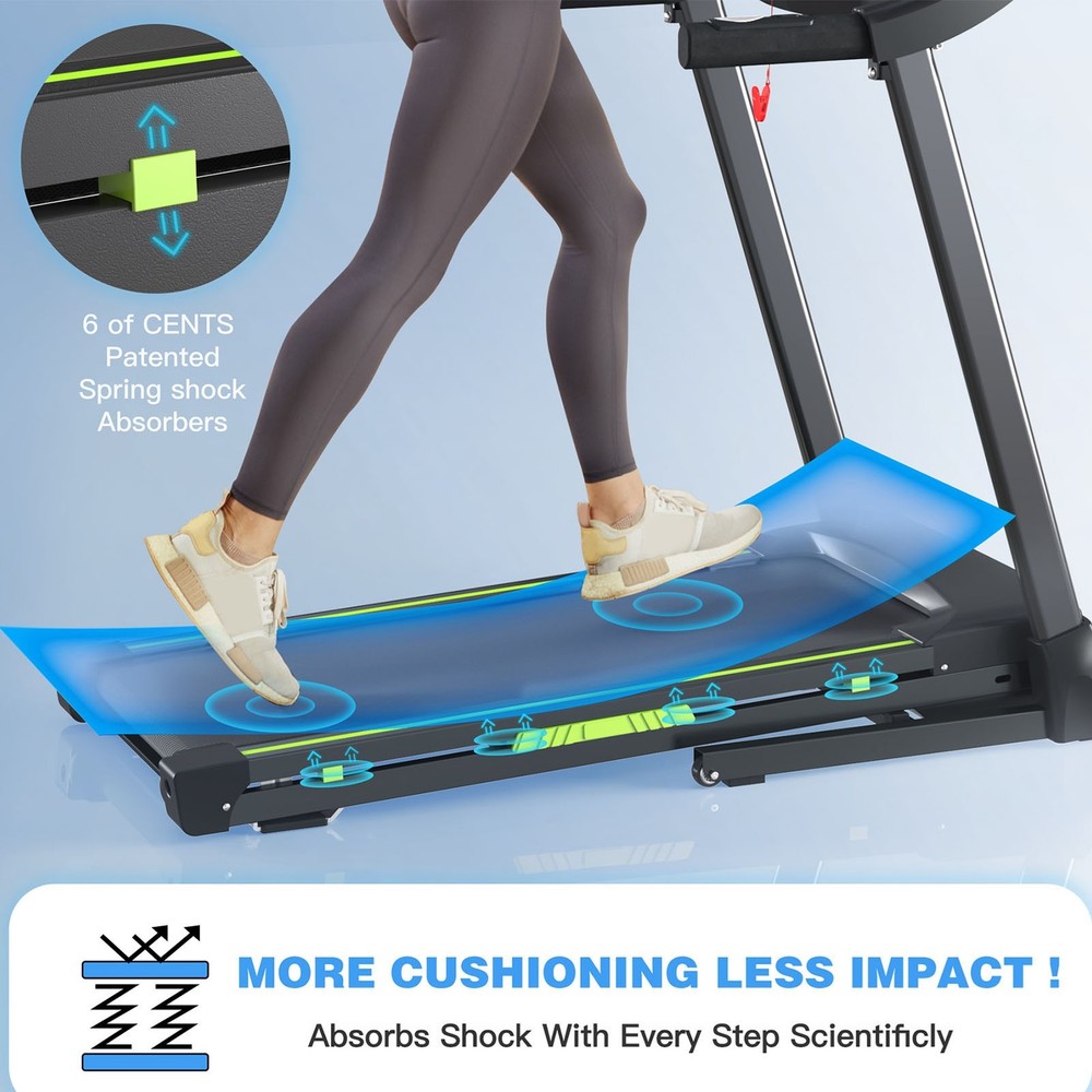 Home Gym Treadmill Foldable Design With Pulse Sensor Cup Holder Phone Mount