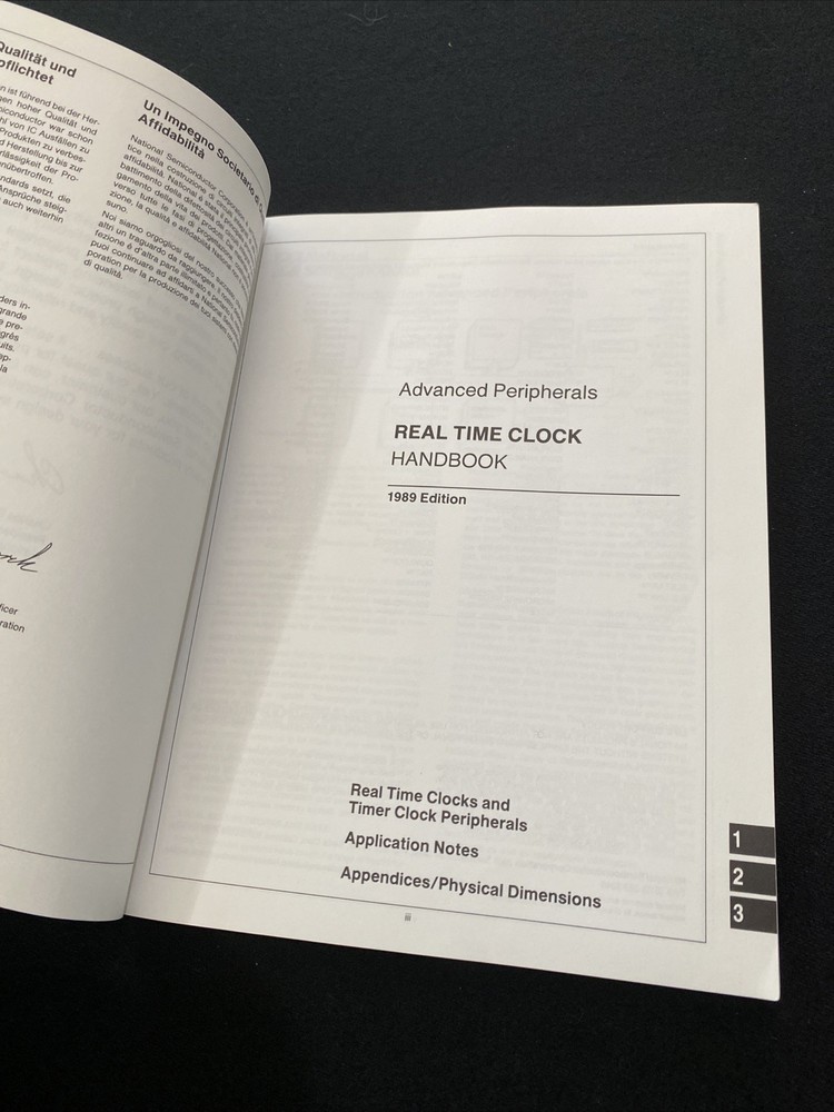 NATIONAL SEMICONDUCTOR 1989 Advanced Peripherals Real Time Clock Handbook