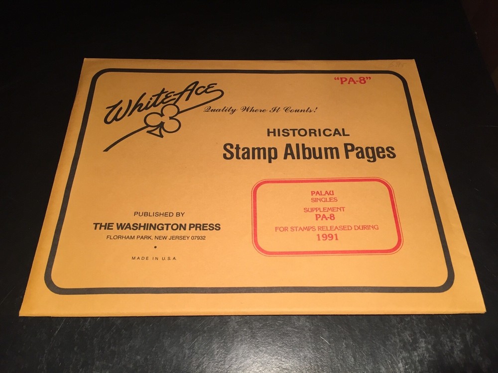 New White Ace Album Supplement Pages Republic Of Palau - PA-8 - 1991