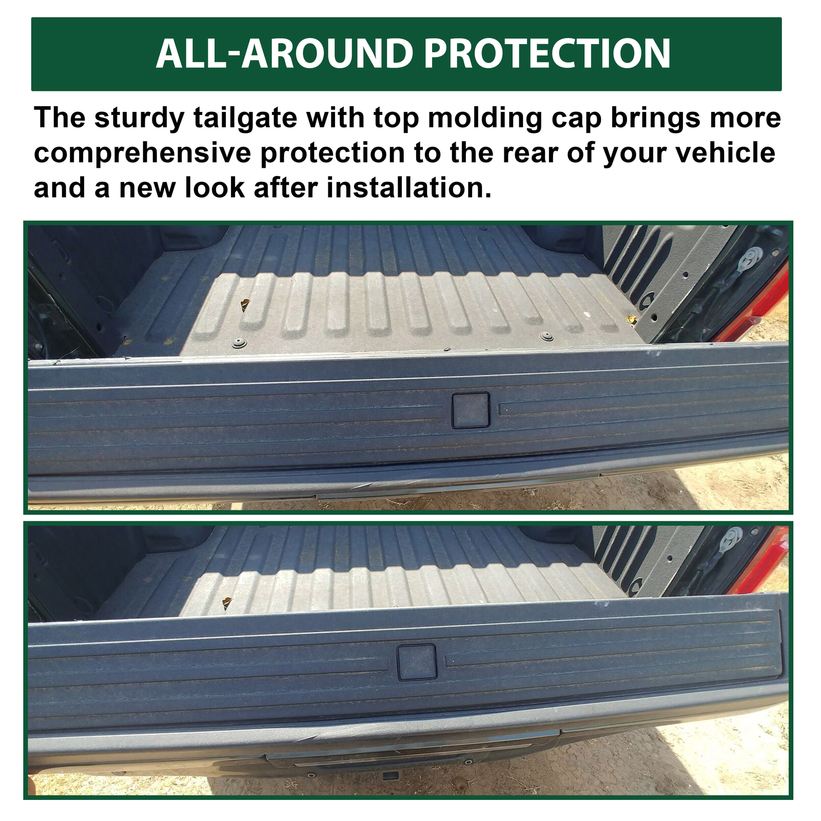 For 15-20 Ford F150 Tailgate Flexible Step Molding Cover W/ Release Button