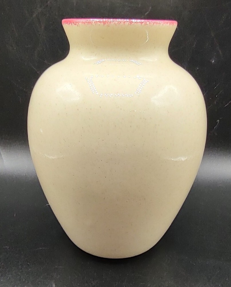 Vtg Cherry Design Sponge Rim Vase