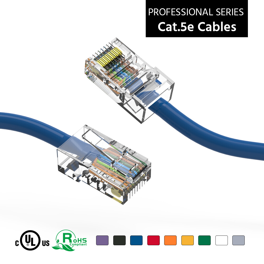 4Ft CAT5E UTP Ethernet Network Non Booted Cable Blue