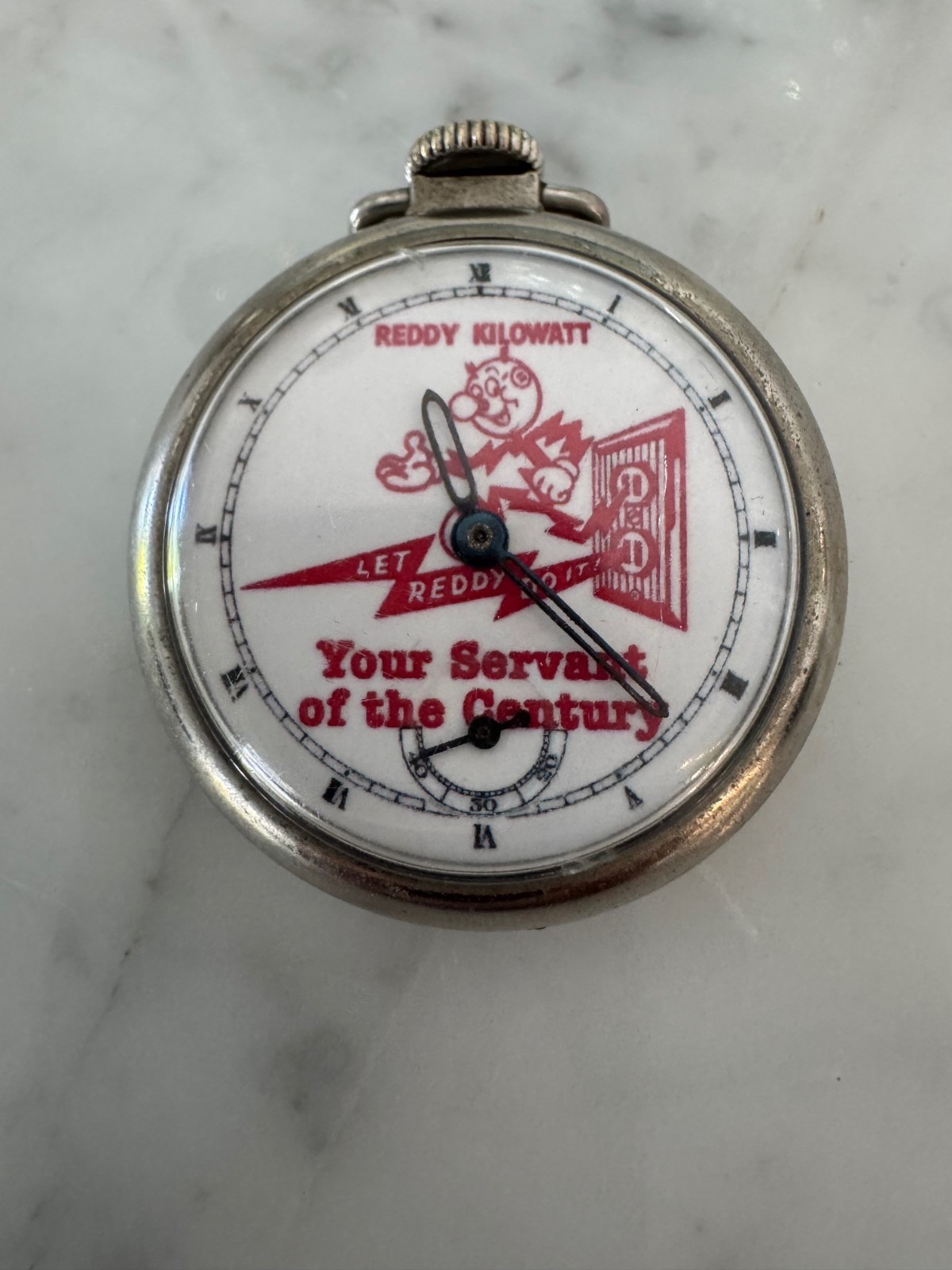 Reddy Kilowatt Vintage Pocket Watch Time Piece Still Winds and Works
